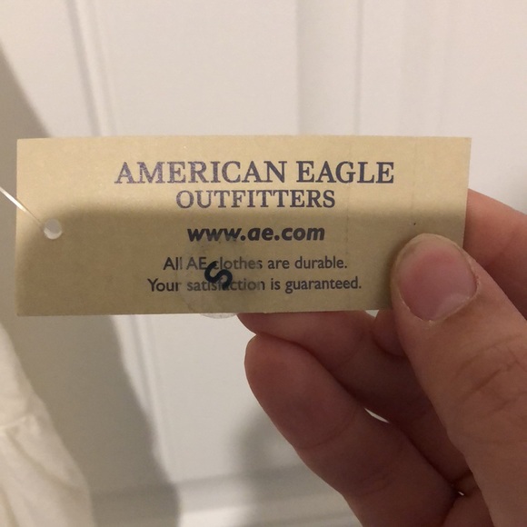 America Eagle Outfitters NWT crochet cream tank top open back small petite - Picture 8 of 11